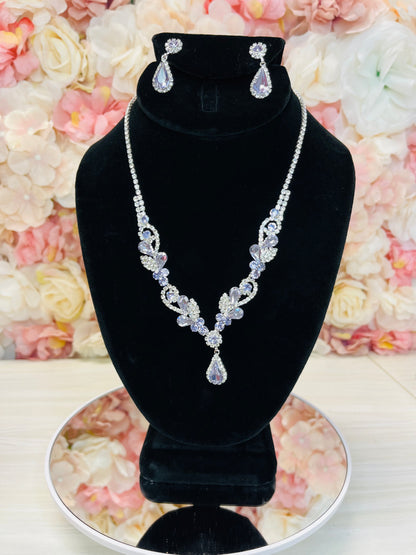 Lilac Necklace and Earrings Set