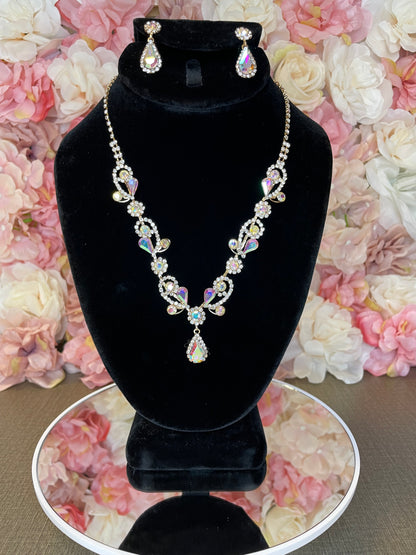 Iridescent Necklace and Earring Set