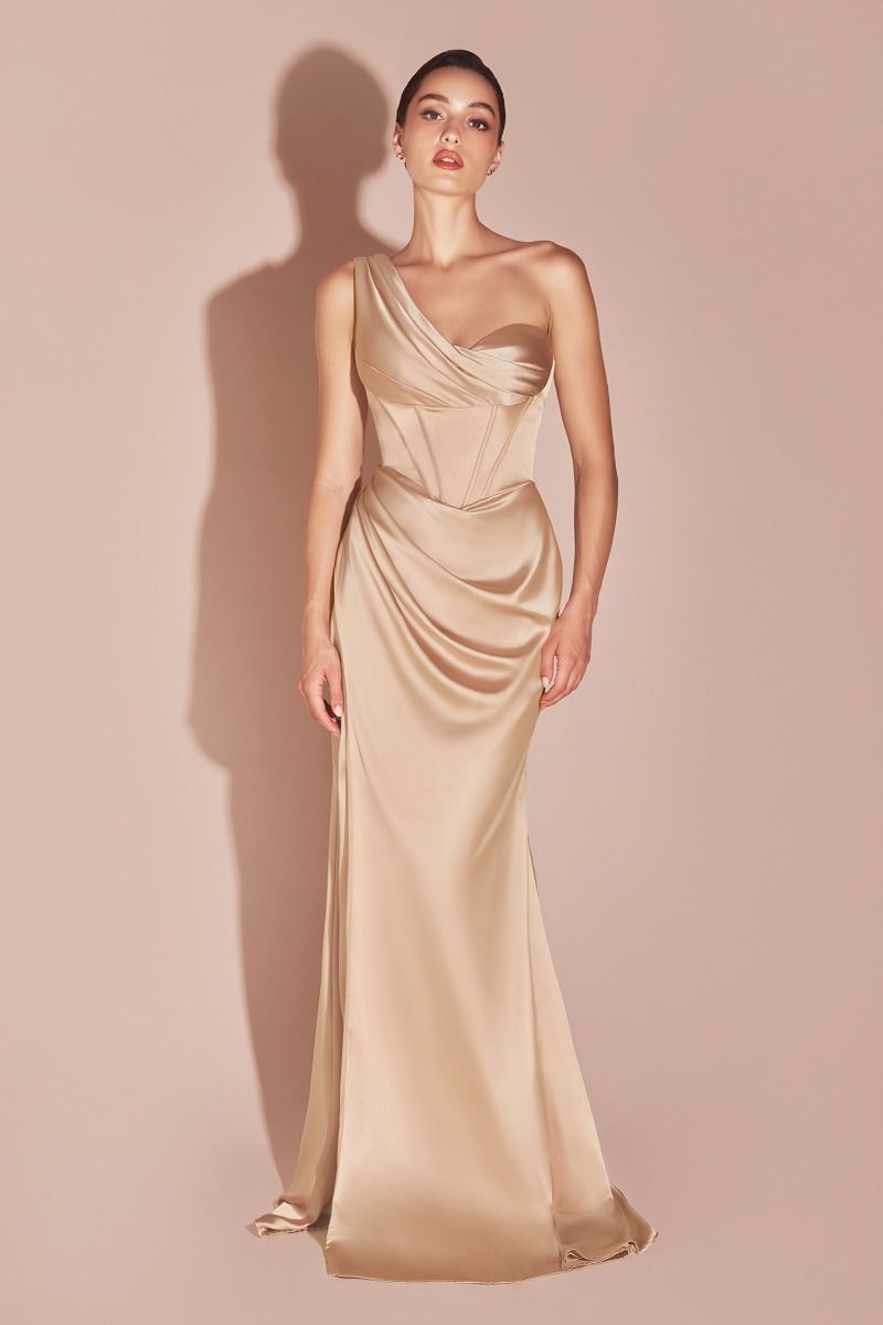 The Sabrina One Shoulder Corset Gown