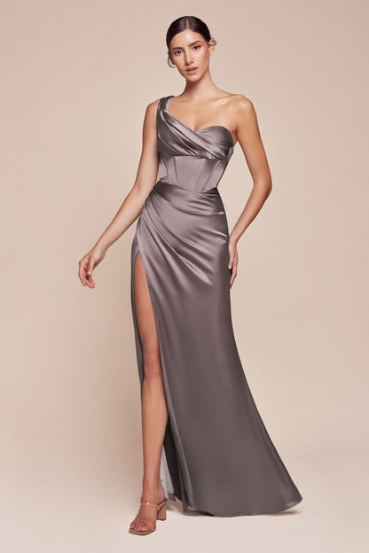 The Sabrina One Shoulder Corset Gown