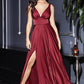 Veronica Satin A-Line V-Neck Bridesmaids Dress: plus