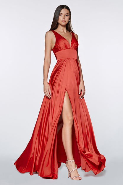 Veronica Satin A-Line V-Neck Bridesmaids Dress: plus