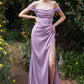 Leena Off the Shoulder Corset Smooth Satin Gown