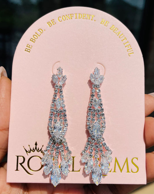 Long Silver Dangle Earrings