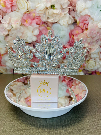 Silver Rhinestone Quinceañera Crown Pageant Tiara