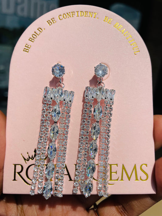 Silver Square Dangle Earrings