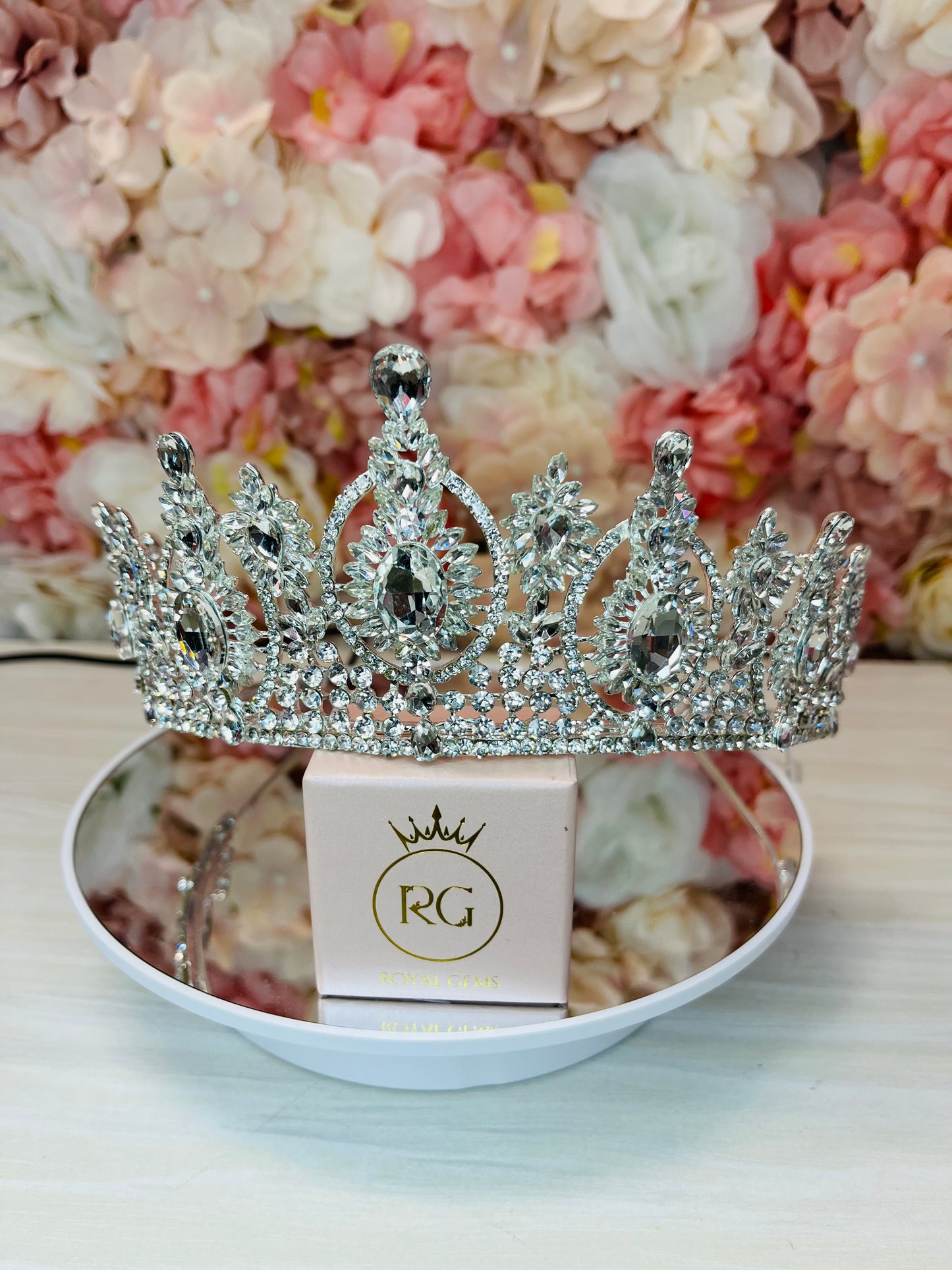 Silver Quince Crown with Crystal Jewels