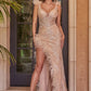 The Amiri Embellished Fitted Gown with Feather Details