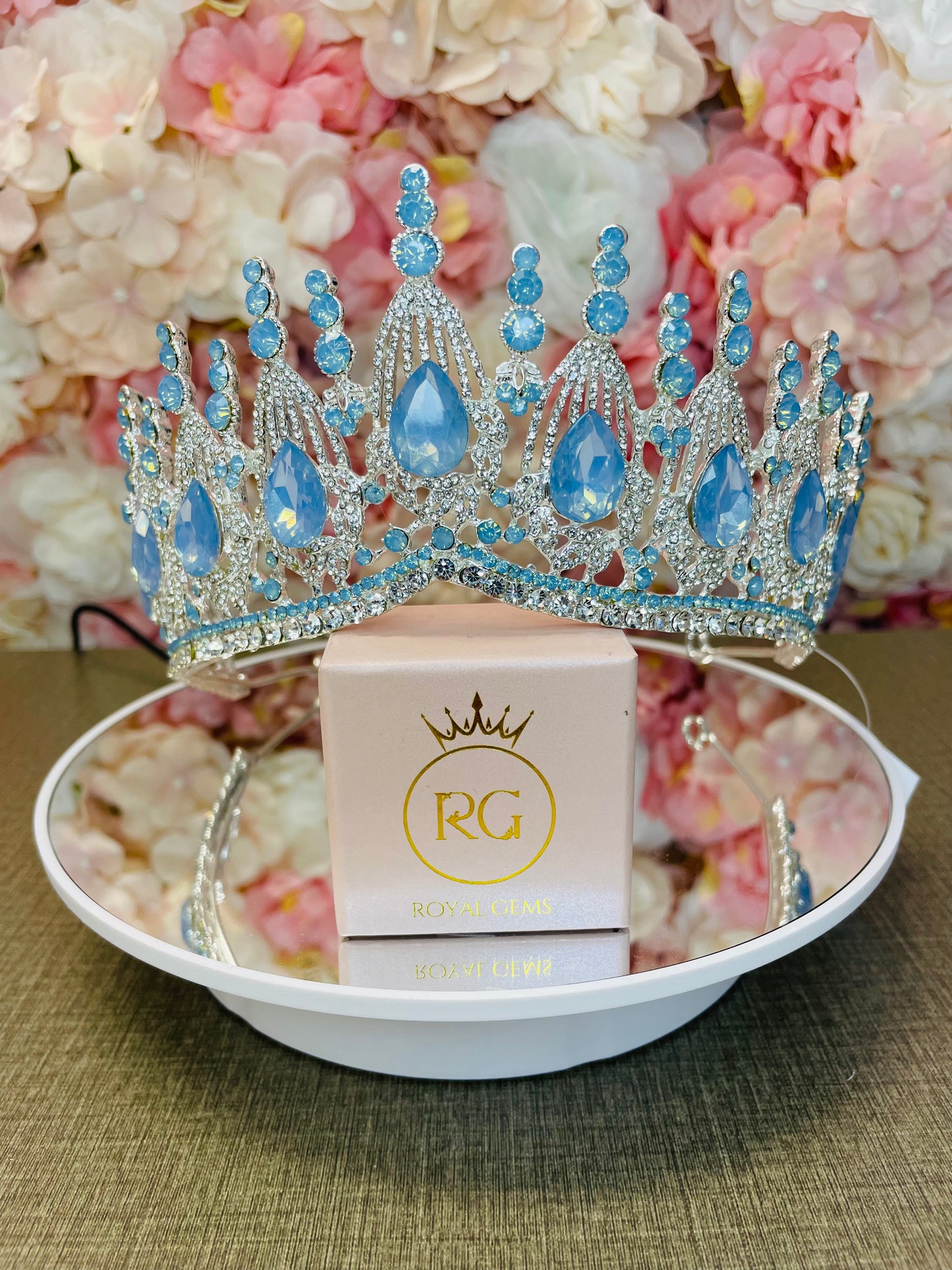 Ice Blue Quinceañera Crown Pageant Tiara