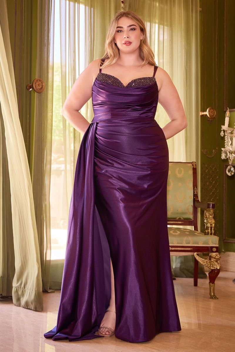 The Maritza Fitted Stretch Satin Gown