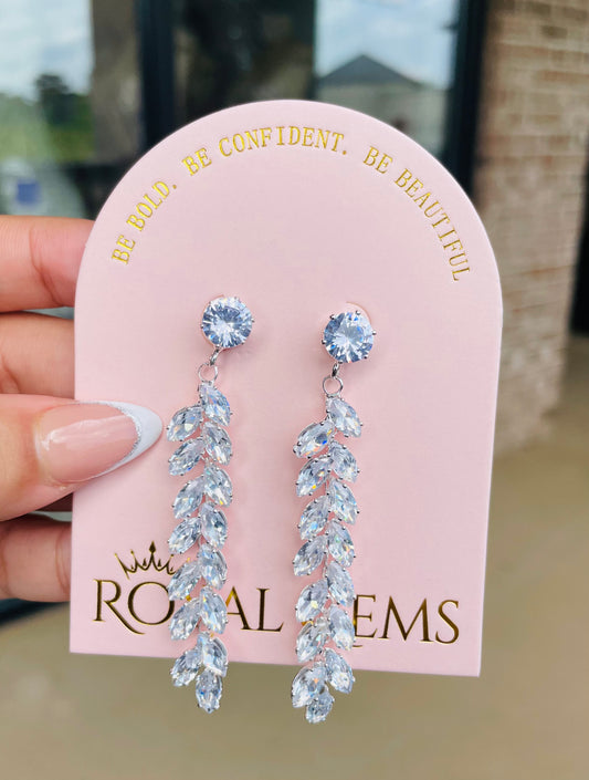 Long Silver Linear Earrings
