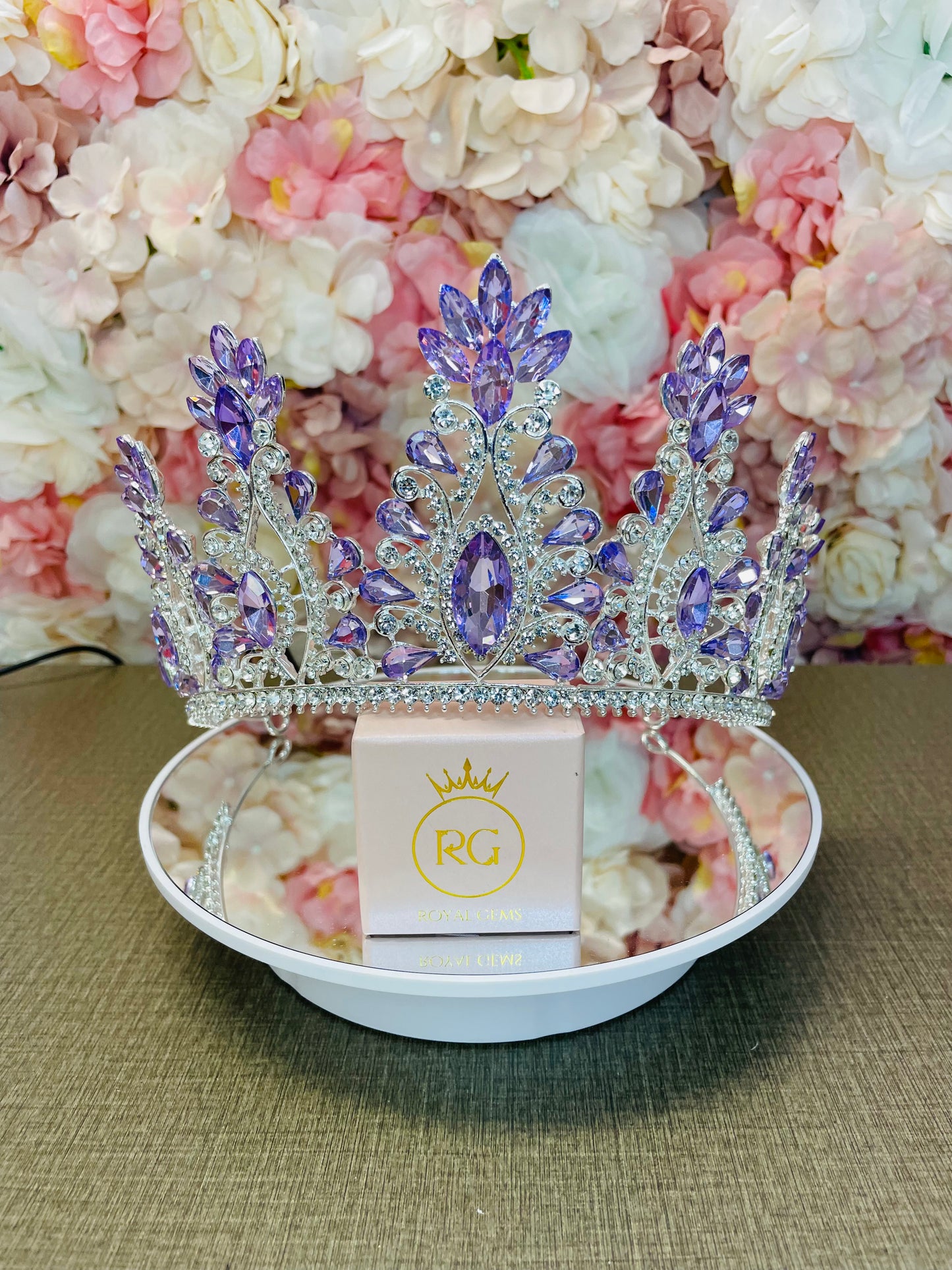 Tall Lilac with Silver Tiara