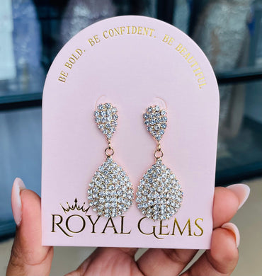 Gold Tear Drop Earrings Fashion Jewelry