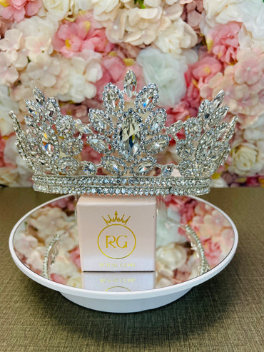 Silver Rhinestone Quinceañera Crown Pageant Tiara