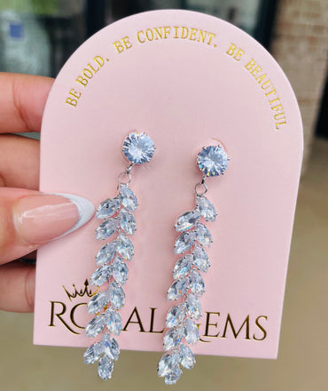 Long Silver Linear Earrings