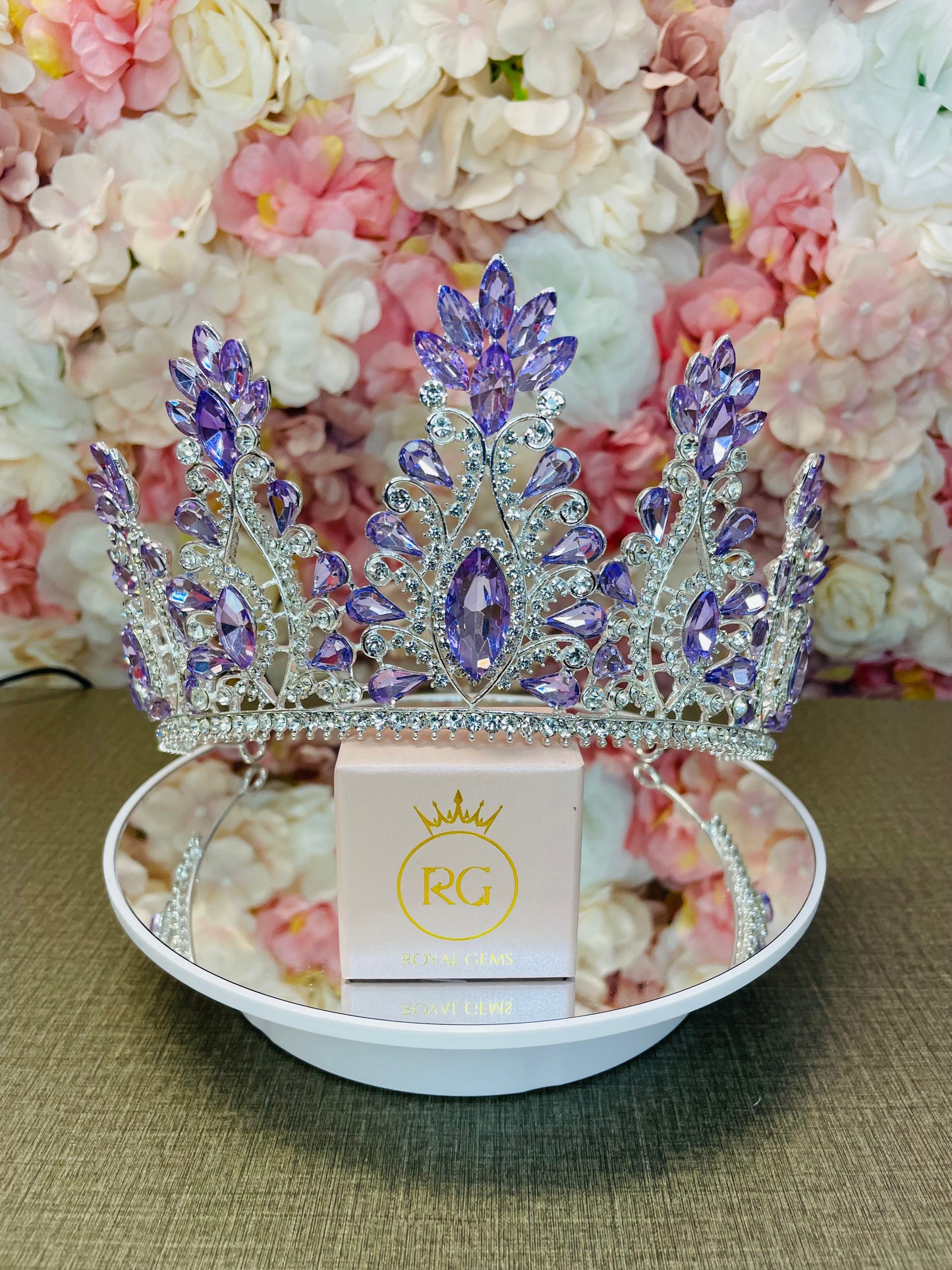 Tall Lilac with Silver Tiara