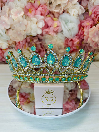 Sage with Gold Quinceañera crown