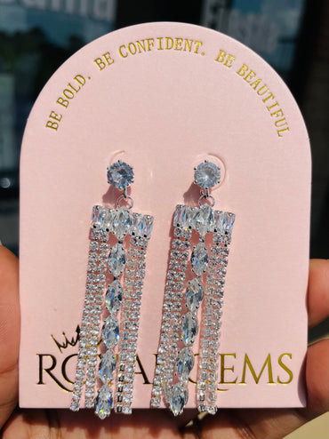 Silver Square Dangle Earrings