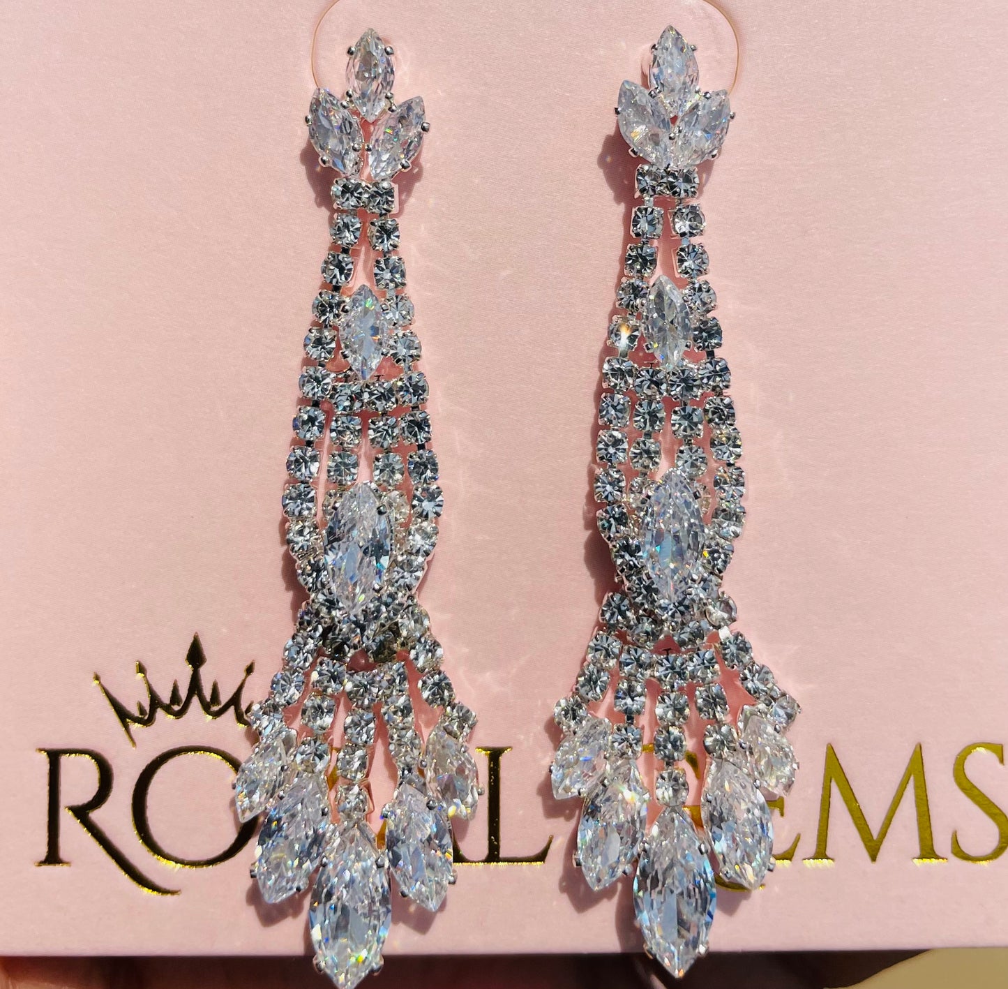 Long Silver Dangle Earrings