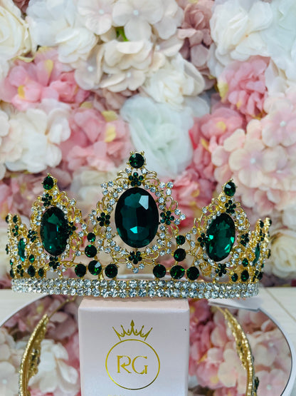 Quinceañera Crown Gold with Emerald