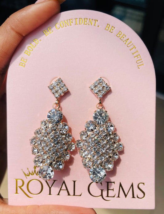 Gold with Silver Dangle Earrings