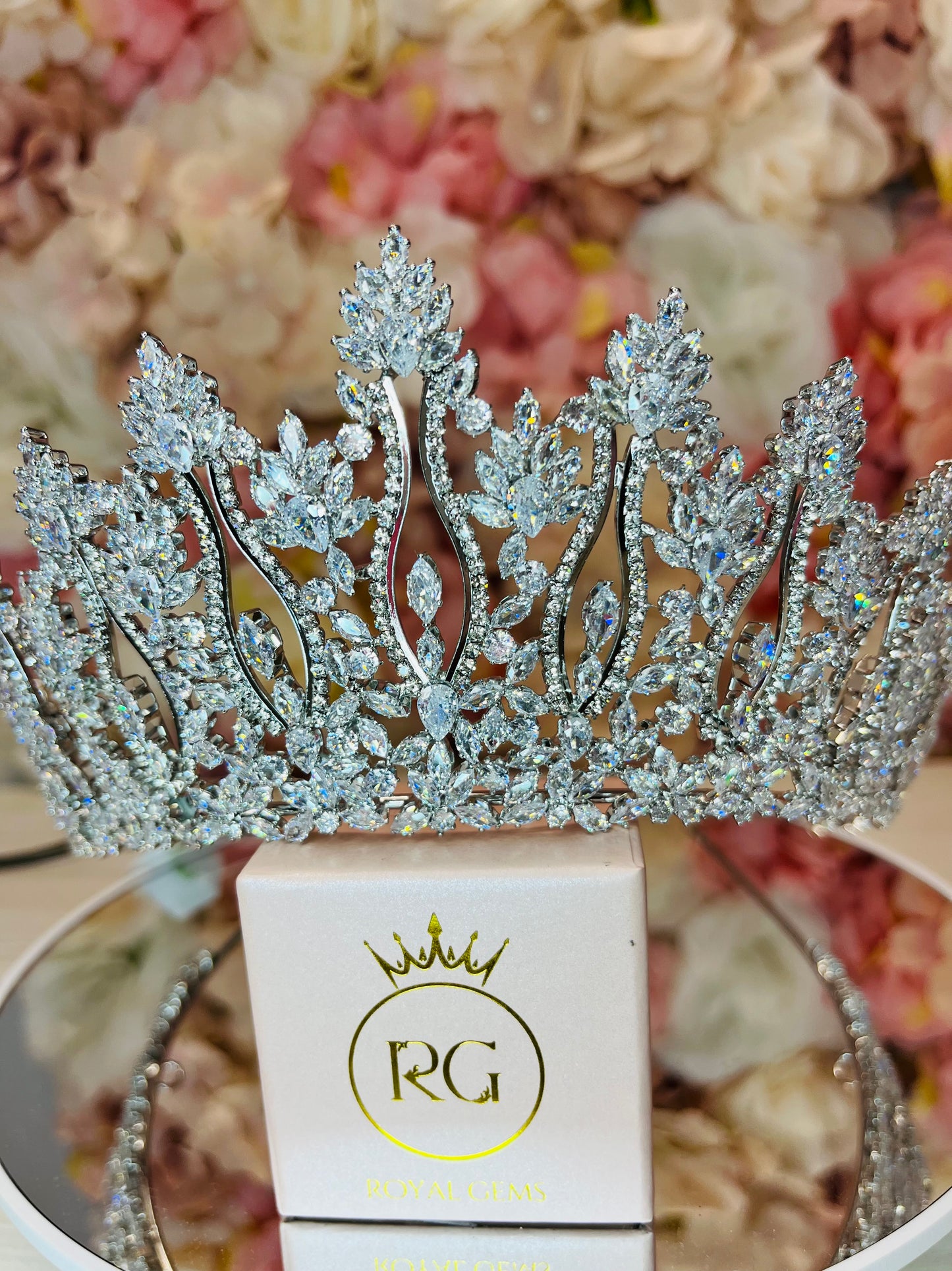 Silver Quinceañera Crown with Sparkling Jewels