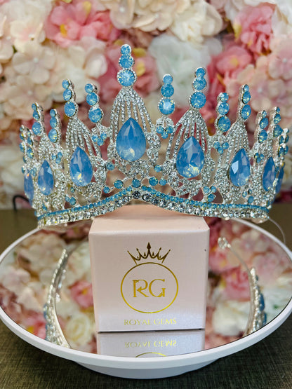 Ice Blue Quinceañera Crown Pageant Tiara