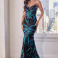 The Jackie Strapless Sequin Printed Mermaid Dress