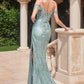 The Alejandra Off the Shoulder Lace and Glitter Gown