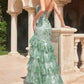The Angelica Strapless Layered Ruffle Mermaid Dress