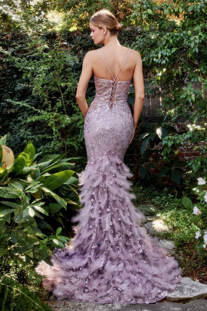 The Farrah Feather Mermaid Gown