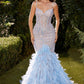 The Eleanor Mermaid Gown with Feather Train