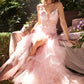 Lace and Tulle Pink Mermaid Dress