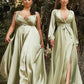 Gloria V-neck A-line Long Sleeve Bridesmaid Dress