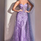 Aria Strapless Lace Fitted Gown with Overskirt