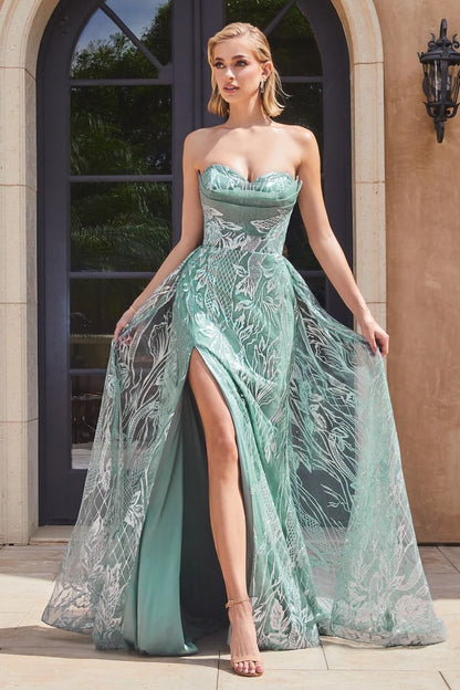 The Emily Strapless Glitter Gown