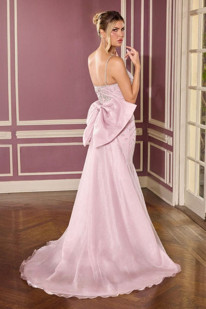 The Tatiana Beaded Gown with Removeable Bow