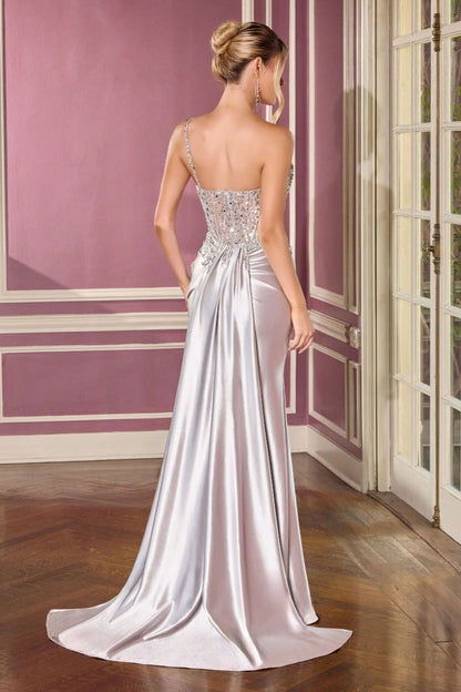 The Nora Beaded and Satin Gown