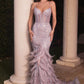 The Jasmine Embellished Feather Mermaid Gown