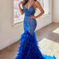 The Jasmine Embellished Feather Mermaid Gown