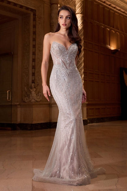 The Stella Sequin Strapless Fitted Dress