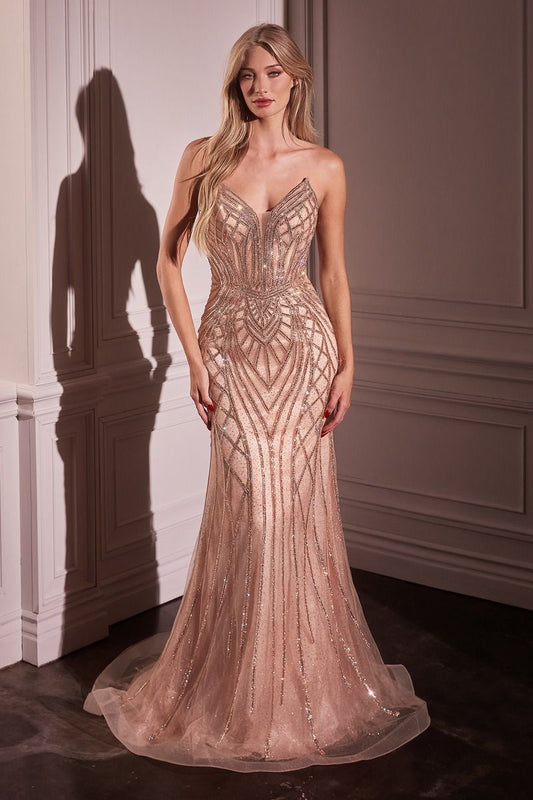 The Silvia Strapless Embellished Mermaid Gown