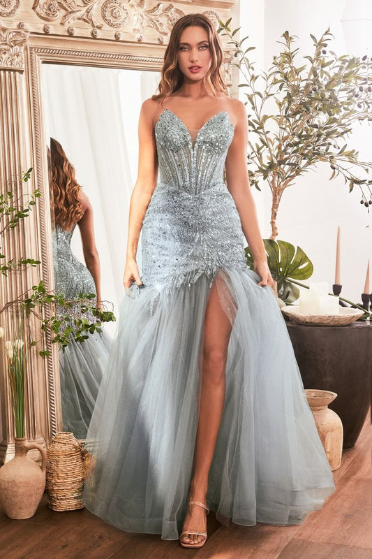 The Annalise Strapless Beaded Mermaid Gown