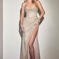 Rosemary Glitter Corset Cowl Gown
