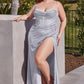 Rosemary Glitter Corset Cowl Gown: Plus