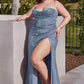 Rosemary Glitter Corset Cowl Gown: Plus