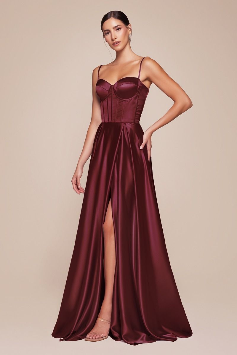 The Corinne A-line Satin Bustier Dress