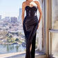 The Madeline Strapless Luxe Satin Fitted Gown