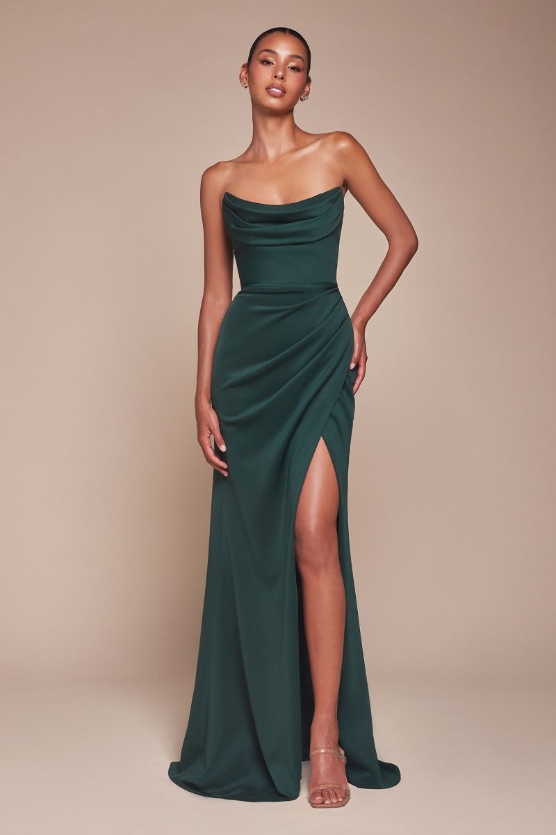 The Mayeli Strapless Chiffon Gown