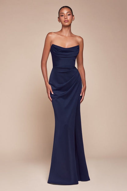 The Mayeli Strapless Chiffon Gown